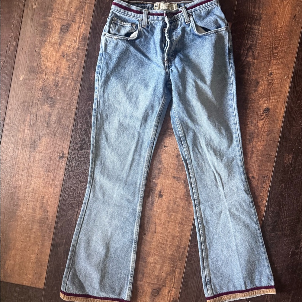 Vintage American Eagle Made in USA Jeans Velvet Trim Bootcut size 4 women’s